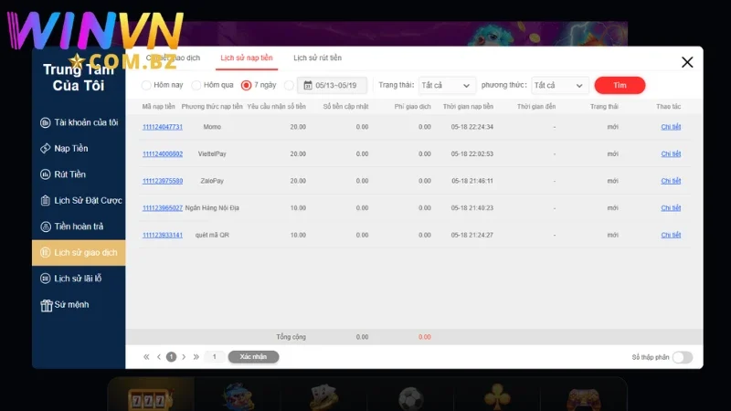 Đánh giá khách quan về tính năng nạp tiền Winvn