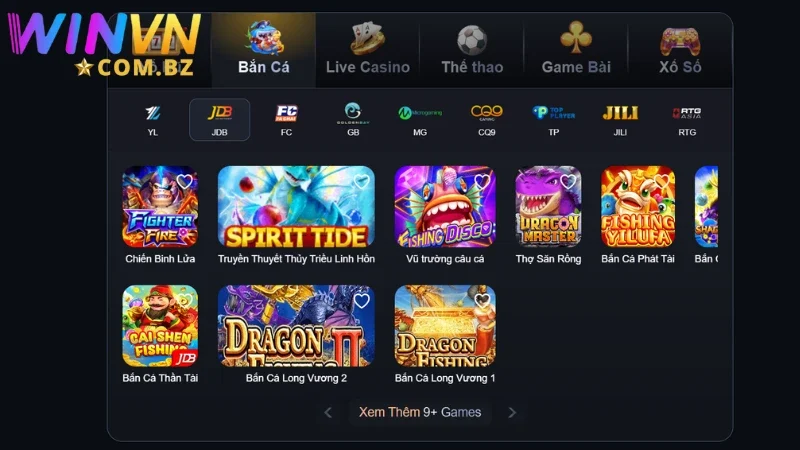 Sảnh bắn cá Winvn đem lại trải nghiệm ấn tượng